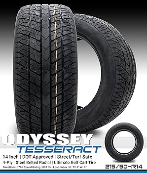 Amazon.com: Odyssey Tesseract 215/50-R14 DOT Golf Cart Tire